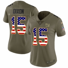 Women's Nike New York Giants #15 Riley Dixon Limited Olive USA Flag 2017 Salute to Service NFL Jersey
