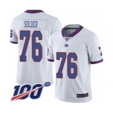 Men's New York Giants #76 Nate Solder Limited White Rush Vapor Untouchable 100th Season Football Jersey