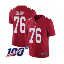 Men's New York Giants #76 Nate Solder Red Limited Red Inverted Legend 100th Season Football Jersey