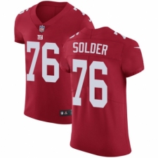 Men's Nike New York Giants #76 Nate Solder Red Alternate Vapor Untouchable Elite Player NFL Jersey