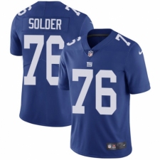 Men's Nike New York Giants #76 Nate Solder Royal Blue Team Color Vapor Untouchable Limited Player NFL Jersey