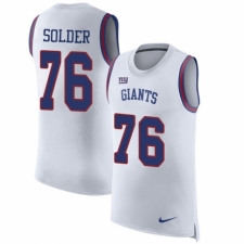Men's Nike New York Giants #76 Nate Solder White Rush Player Name & Number Tank Top NFL Jersey