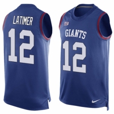 Men's Nike New York Giants #12 Cody Latimer Limited Royal Blue Player Name & Number Tank Top NFL Jersey