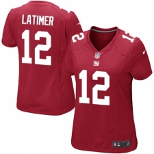 Women's Nike New York Giants #12 Cody Latimer Game Red Alternate NFL Jersey