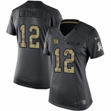 Women's Nike New York Giants #12 Cody Latimer Limited Black 2016 Salute to Service NFL Jersey