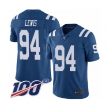 Men's Indianapolis Colts #94 Tyquan Lewis Limited Royal Blue Rush Vapor Untouchable 100th Season Football Jersey