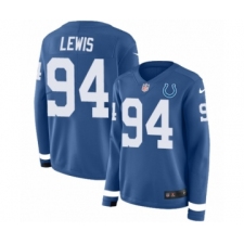 Women's Nike Indianapolis Colts #94 Tyquan Lewis Limited Blue Therma Long Sleeve NFL Jersey