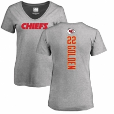 NFL Women's Nike Kansas City Chiefs #22 Robert Golden Ash Backer V-Neck T-Shirt