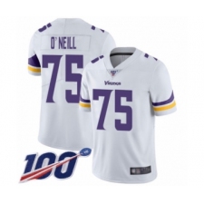 Men's Minnesota Vikings #75 Brian O'Neill White Vapor Untouchable Limited Player 100th Season Football Jersey