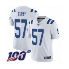 Men's Indianapolis Colts #57 Kemoko Turay White Vapor Untouchable Limited Player 100th Season Football Jersey