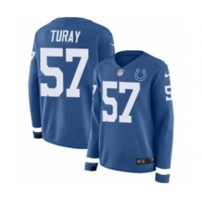 Women's Nike Indianapolis Colts #57 Kemoko Turay Limited Blue Therma Long Sleeve NFL Jersey