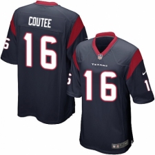 Men's Nike Houston Texans #16 Keke Coutee Game Navy Blue Team Color NFL Jersey