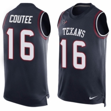 Men's Nike Houston Texans #16 Keke Coutee Limited Navy Blue Player Name & Number Tank Top NFL Jersey
