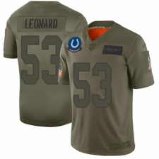 Men's Indianapolis Colts #53 Darius Leonard Limited Camo 2019 Salute to Service Football Jersey