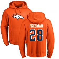 NFL Nike Denver Broncos #28 Royce Freeman Orange Name & Number Logo Pullover Hoodie