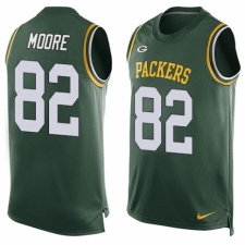 Men's Nike Green Bay Packers #82 J'Mon Moore Limited Green Player Name & Number Tank Top NFL Jersey