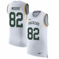Men's Nike Green Bay Packers #82 J'Mon Moore White Rush Player Name & Number Tank Top NFL Jersey