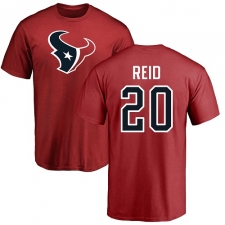 NFL Nike Houston Texans #20 Justin Reid Red Name & Number Logo T-Shirt