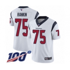 Men's Houston Texans #75 Martinas Rankin White Vapor Untouchable Limited Player 100th Season Football Jersey