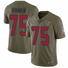 Men's Nike Houston Texans #75 Martinas Rankin Limited Olive 2017 Salute to Service NFL Jersey