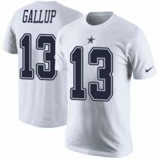 NFL Men's Nike Dallas Cowboys #13 Michael Gallup White Rush Pride Name & Number T-Shirt