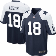 Men's Nike Dallas Cowboys #18 Tavon Austin Game Navy Blue Throwback Alternate NFL Jersey
