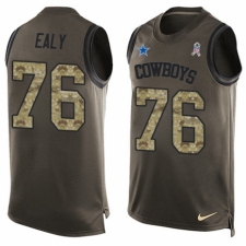Men's Nike Dallas Cowboys #76 Kony Ealy Limited Green Salute to Service Tank Top NFL Jersey