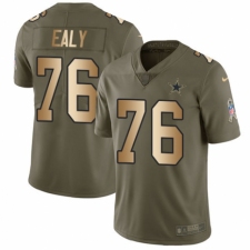 Men's Nike Dallas Cowboys #76 Kony Ealy Limited Olive/Gold 2017 Salute to Service NFL Jersey
