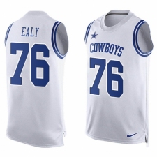 Men's Nike Dallas Cowboys #76 Kony Ealy Limited White Player Name & Number Tank Top NFL Jersey