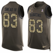 Men's Nike Baltimore Ravens #83 Willie Snead IV Limited Green Salute to Service Tank Top NFL Jersey