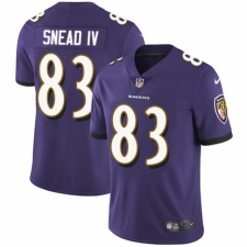 Men's Nike Baltimore Ravens #83 Willie Snead IV Purple Team Color Vapor Untouchable Limited Player NFL Jersey