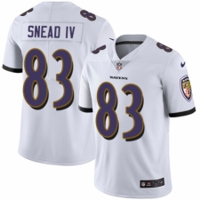 Men's Nike Baltimore Ravens #83 Willie Snead IV White Vapor Untouchable Limited Player NFL Jersey