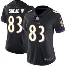 Women's Nike Baltimore Ravens #83 Willie Snead IV Black Alternate Vapor Untouchable Elite Player NFL Jersey