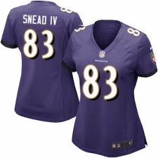 Women's Nike Baltimore Ravens #83 Willie Snead IV Game Purple Team Color NFL Jersey