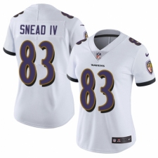 Women's Nike Baltimore Ravens #83 Willie Snead IV White Vapor Untouchable Limited Player NFL Jersey
