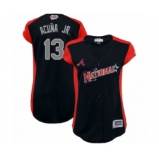 Women's Atlanta Braves #13 Ronald Acuna Jr. Authentic Navy Blue National League 2019 Baseball All-Star Jersey