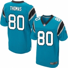 Men's Nike Carolina Panthers #80 Ian Thomas Elite Blue Alternate NFL Jersey