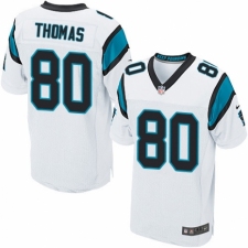 Men's Nike Carolina Panthers #80 Ian Thomas Elite White NFL Jersey