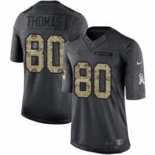 Men's Nike Carolina Panthers #80 Ian Thomas Limited Black 2016 Salute to Service NFL Jersey