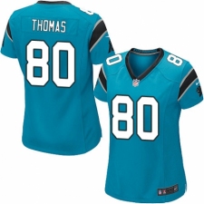 Women's Nike Carolina Panthers #80 Ian Thomas Game Blue Alternate NFL Jersey