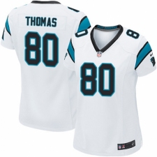 Women's Nike Carolina Panthers #80 Ian Thomas Game White NFL Jersey