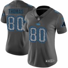 Women's Nike Carolina Panthers #80 Ian Thomas Gray Static Vapor Untouchable Limited NFL Jersey