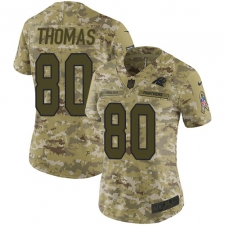 Women's Nike Carolina Panthers #80 Ian Thomas Limited Camo 2018 Salute to Service NFL Jersey