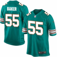 Men's Nike Miami Dolphins #55 Jerome Baker Game Aqua Green Alternate NFL Jersey