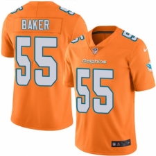 Men's Nike Miami Dolphins #55 Jerome Baker Limited Orange Rush Vapor Untouchable NFL Jersey