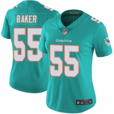 Women's Nike Miami Dolphins #55 Jerome Baker Aqua Green Team Color Vapor Untouchable Elite Player NFL Jersey