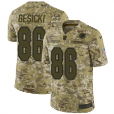 Youth Nike Miami Dolphins #86 Mike Gesicki Limited Camo 2018 Salute to Service NFL Jersey