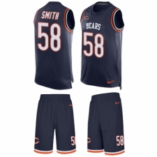 Men's Nike Chicago Bears #58 Roquan Smith Limited Navy Blue Tank Top Suit NFL Jersey