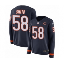 Women's Nike Chicago Bears #58 Roquan Smith Limited Navy Blue Therma Long Sleeve NFL Jersey