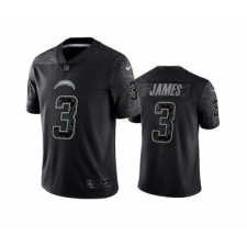 Men's Los Angeles Chargers #3 Derwin James Black Reflective Limited Stitched Football Jersey